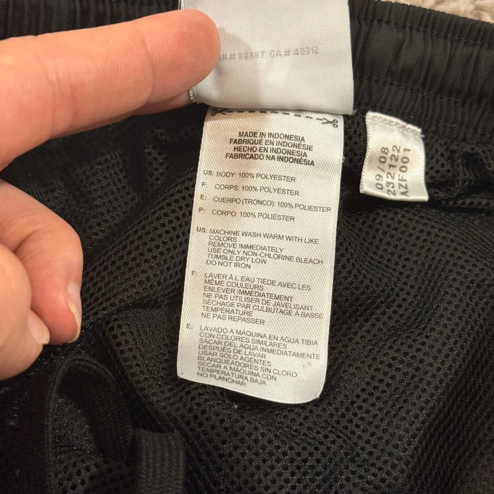 Adidas Track Pants Mens Small Black Good 3-Stripe Mesh Lined Windbreaker AZF001